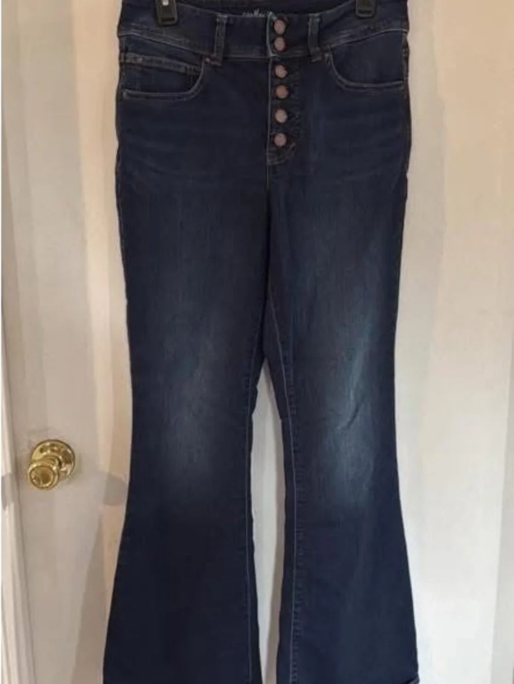 Classic High-Rise Dark Blue Button-Fly Women's Jeans